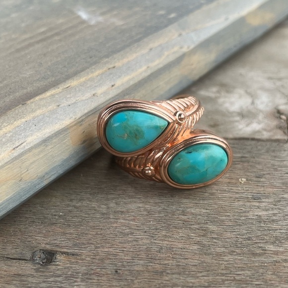 Timna Jewelry Copper & Turquoise Ring - Picture 2 of 5